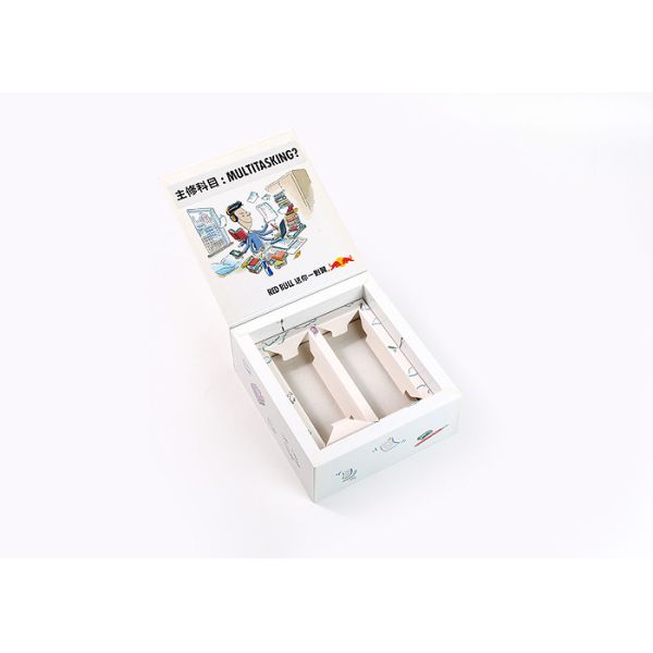 CMYK Food Storage Cardboard Boxes Tray With Drink Holder