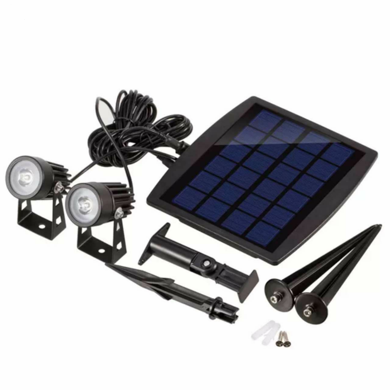 Solar Led Portable Motion Sensor Light 2 Head Spot For Garden Park Pathway Lighting