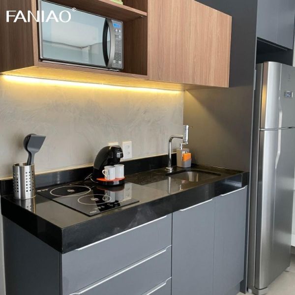 Квартирные кухонные шкафы для маленьких помещений Меламин гостиничный номер Малые кухонные шкафы для строителей