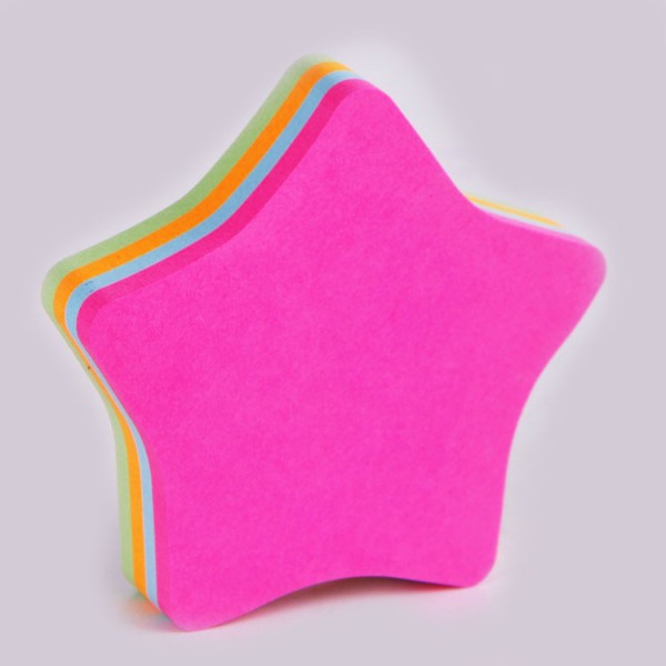 Hot sale round flower leaf heart star strawberry shape colorful fluorescence sticky note