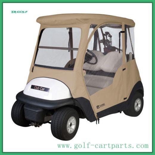 3 cercos tomados partido do tempo do carrinho de golfe batem a pessoa da tampa 2 do carrinho de golfe do carro
