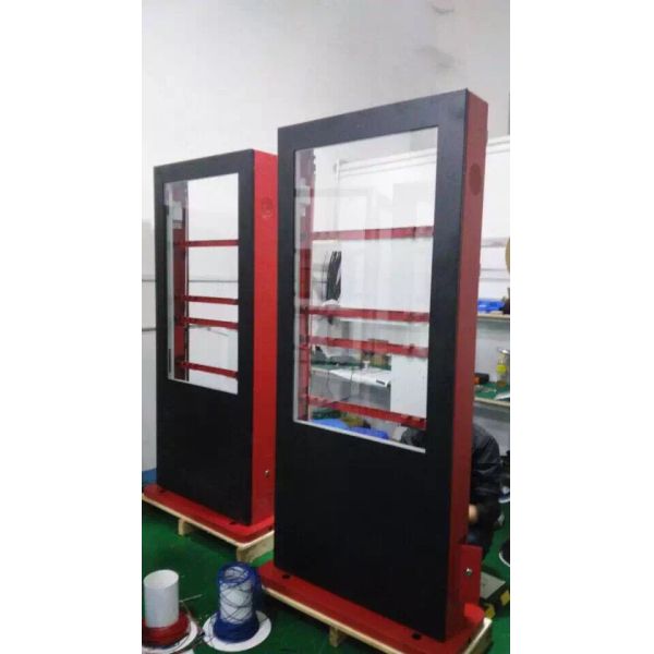 Super Market HD Screen Outdoor Digital Signage WIFI LAN Function With Wheel