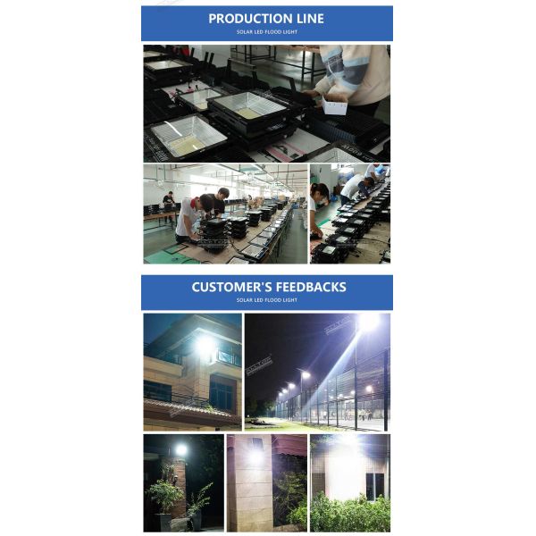 200W Solar Panel Flood Light LED Solar Flood Light for Outdoor Waterproof and Durable