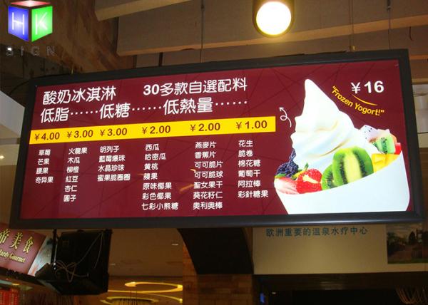 Ceilling Hanging Restaurant Light Box Signs 15 mm Thickness SGS Approved
