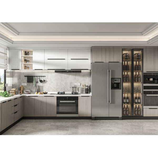Luxury Modern Melamine Furniture Custom Wood Kitchen Cabinet For Home
