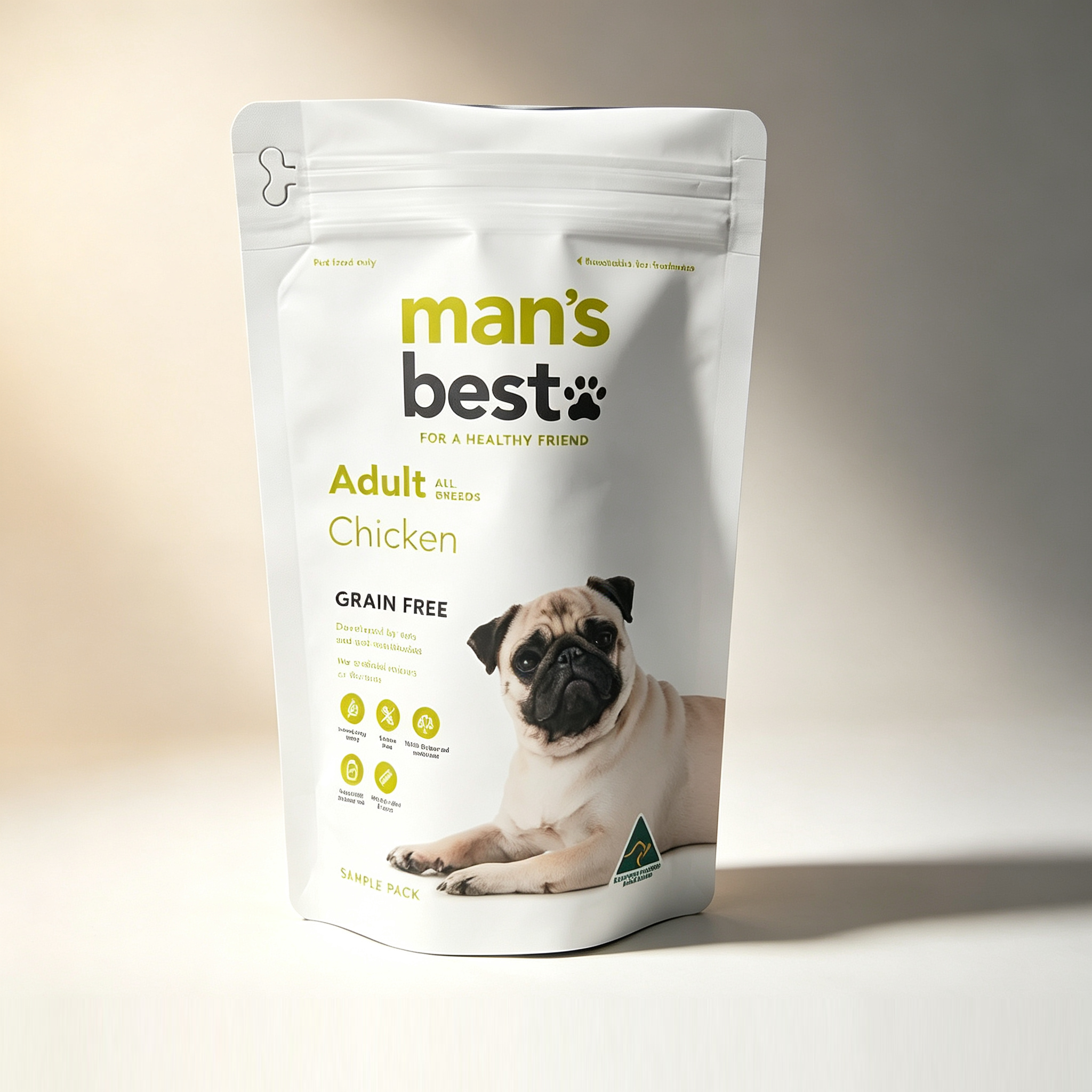 Stand-Up Pet Food Pouches With Pull Tab Zipper | User Friendly Visible Resealable Zip Doypack For Grain Free Dog Cat Food Custom Printed OEM