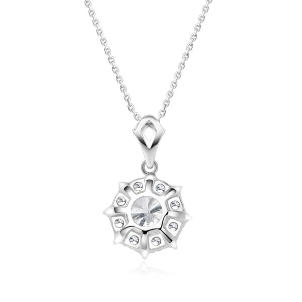 18k Gold Lab-Grown Diamond Pendant Beautiful White Diamond Jewelry For Party And Gifts