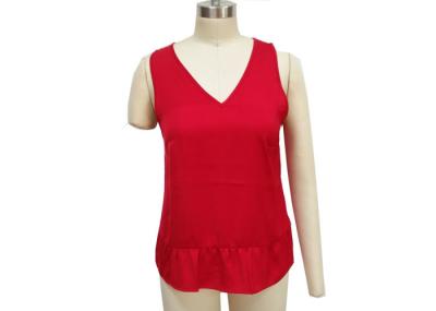 Popular Ladies Summer Tank Tops , Holiday Style Lace Back Flounce Tank Top