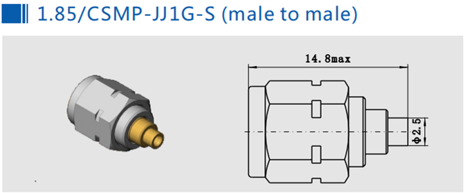 Passivated Stainless 1.85 to CSMP Male Adapter