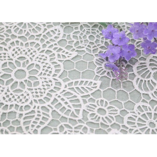 Ткань шнурка платьев свадьбы расстворимая в воде с шнурком химического полиэстера флористическим