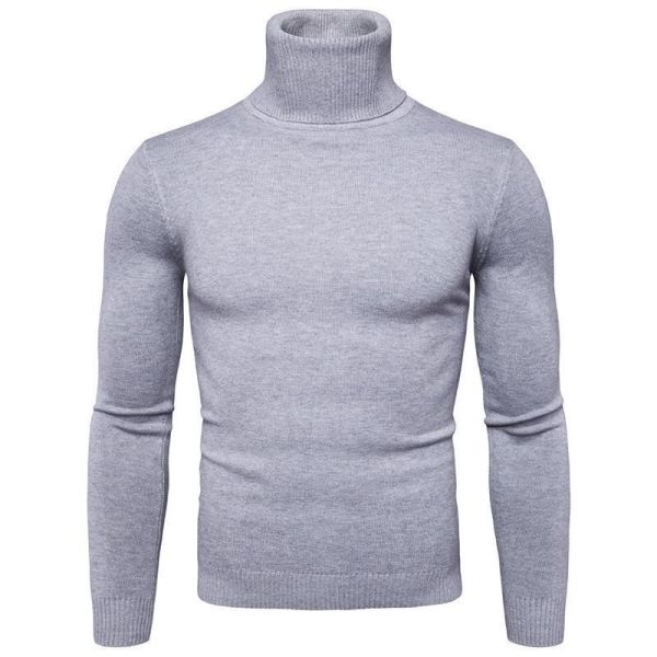 Weaving Method Knitted High Elastic Winter Men's Crew Neck Sweater Standard Knit Jumper