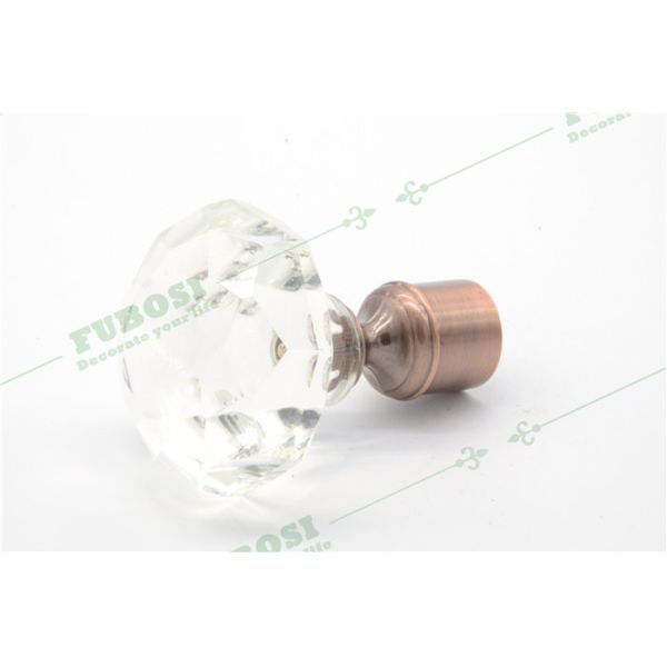 Hot  Sell Crystal Glass Curtain Finials/ Wrought Iron Curtain Rods