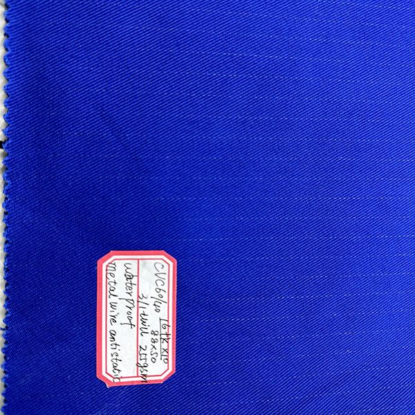 Grey Blue Orange Textile Anti Static CVC Polyester Cotton Antistatic Fabric