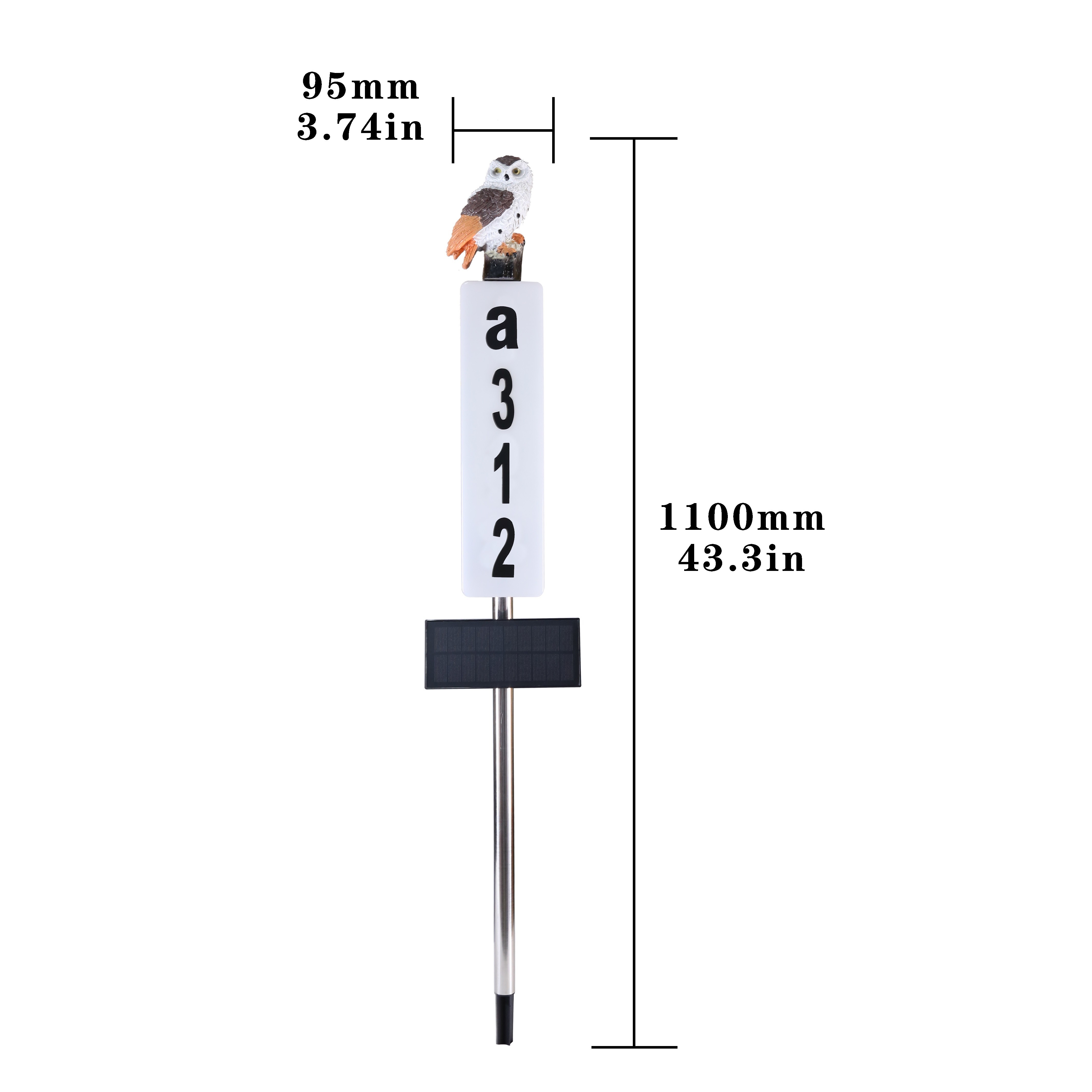 Solar House Numbers Light Stake Sensor Solar Panel Address Sign for House Yard Light up House Numbers Night Metal Plaque Lights