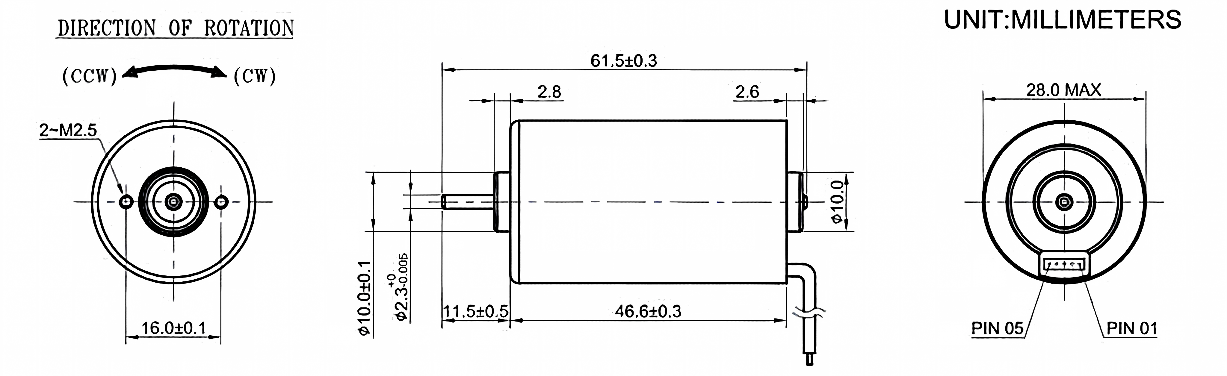 B2846 Brushless dc motor with driver