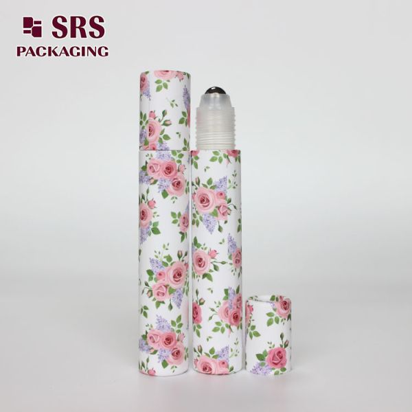 SRS empty cosmetic 15ml plastic roll on bottle with paper packaging
