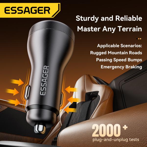 ESSAGER ES-CC18 Series 73W USB-A Car Cell Phone Charger Outlet Quick Car Charger Compatible Protocols PD3.0/QC3.0