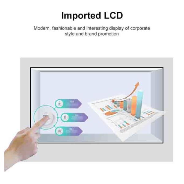 32 inch touch screen transparent lcd display price box for jewelry show