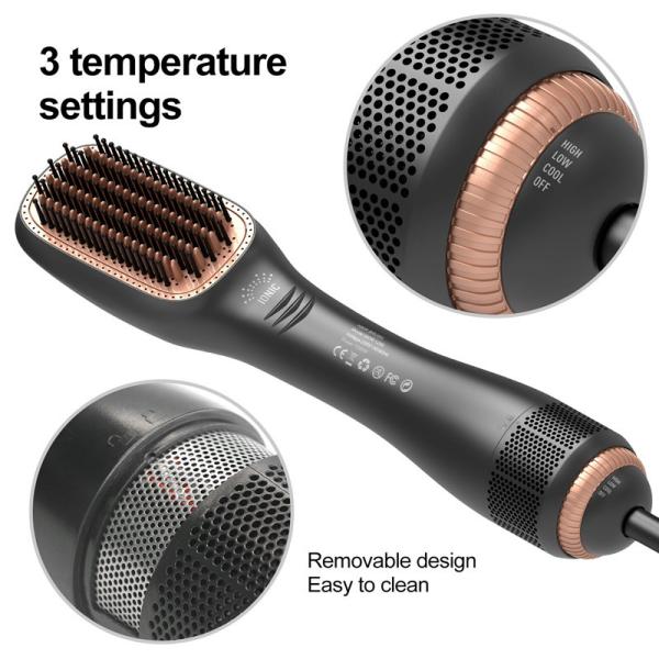360 Degree Rotating Cord Hair Electric Comb , 240V Hot Air Straightener Dryer Brush
