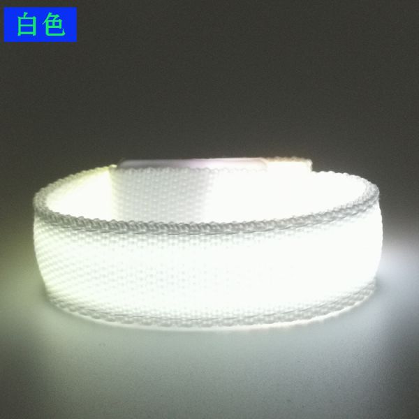 Custom Offset Printing Nylon Flashing LED Bracelets Glow in Dark for Events Concerts