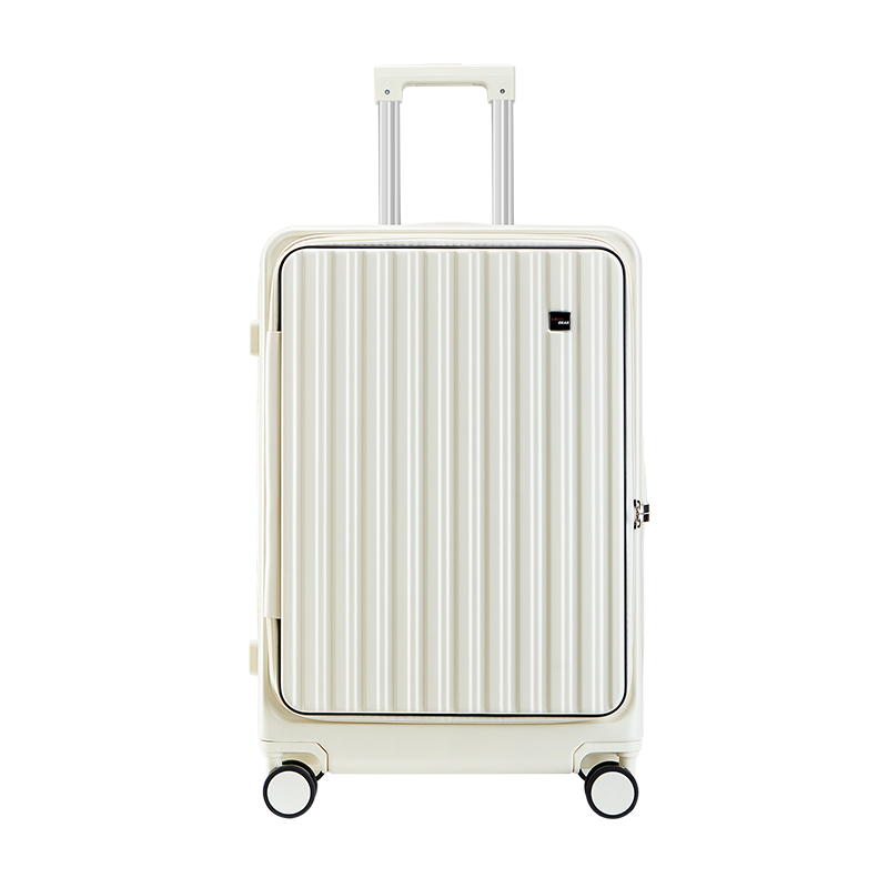 Hot Selling Unisex PC Aluminum Rod Front-Open Carry-On Luggage Set Outdoor Travel Bags Spinner Caster Explosion-Proof Zipper ABS