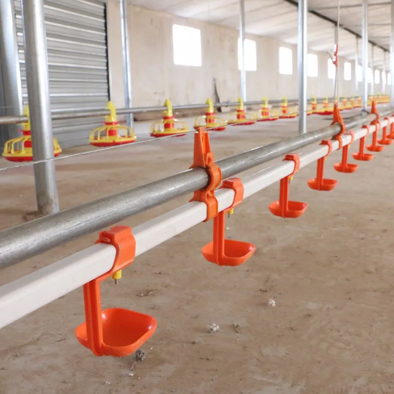 High Strength PP Poultry Pan Feeding System Anti Waste Design For Broiler Production