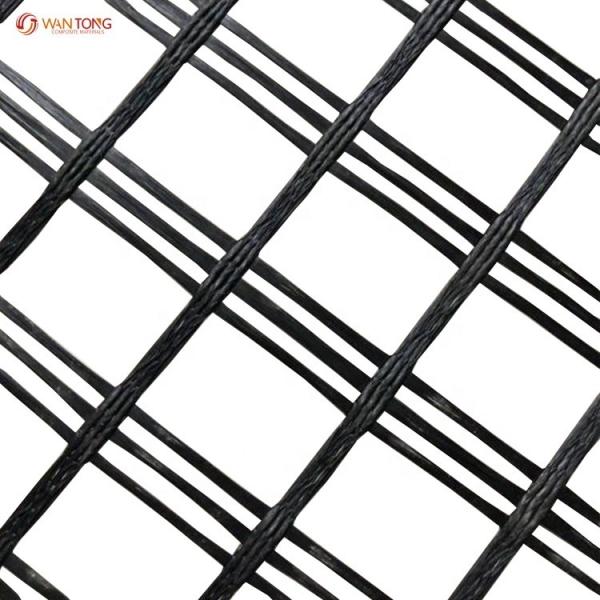 Solidification du lit de route Géogrid de polyester biaxial Fabriqué à partir de 80 à 80 matières PET en jaune