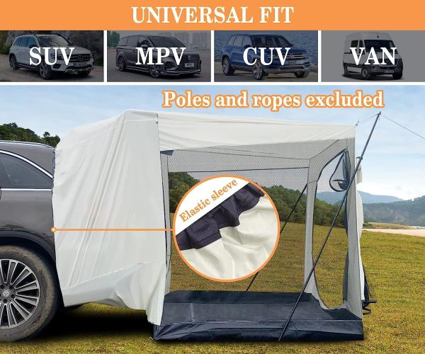SUV Car Tent, Tailgate Shade Awning Tent for Camping, Vehicle SUV Tent Car Camping Tents for Outdoor Travel