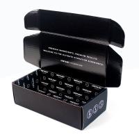 Commandez une boîte de courrier en carton noir personnalisée avec logo et insert