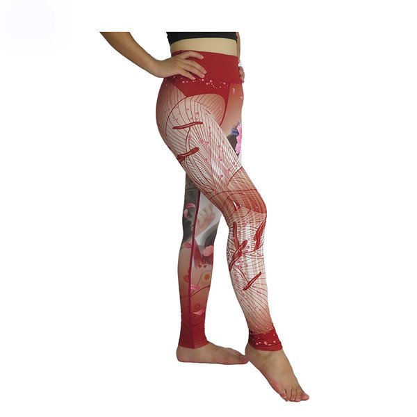 Уменьшите гетры разминки Вайстед подходящих брюк йоги/уникальных напечатанных женщин высокие