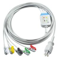 Pour Omron > Colin, câble ECG et câbles plombs à connexion directe compatibles 5Lead IEC Grabber