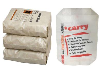 Custom Printed Block Bottom Valve Bag , 50kg 25kg Cement Bag Eco Friendly