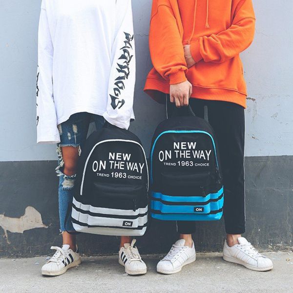 Schoolbag female han edition hits color street backpacks college wind schoolbag canvas backpack leisure computer bag