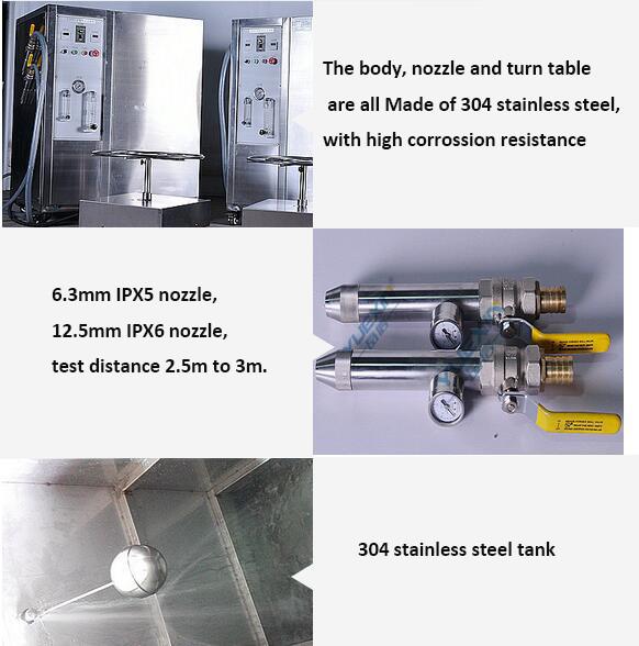 Acier inoxydable IEC60529 IPX56 de l'eau d'entrée d'équipement de test fort de protection