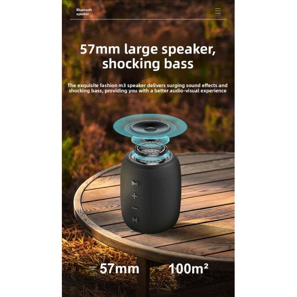 Portable Outdoor 10W TWS Stereo Bass Mini Subwoofer Speaker RGB Light IPX-6 Waterproof
