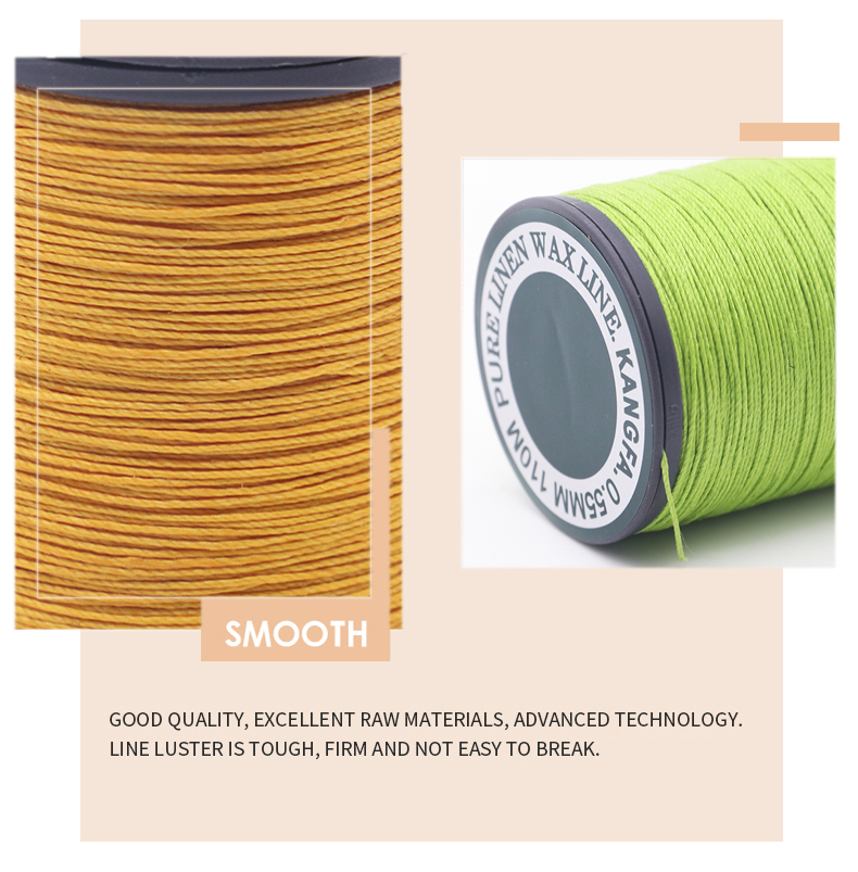 35g Weight Plastic Cone Linen Waxed Thread for Leather Sewing 70m in Cone Material