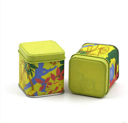43x43x65mm Mini Full Color Printed Spice Square Tin Containers With Matte Varnish