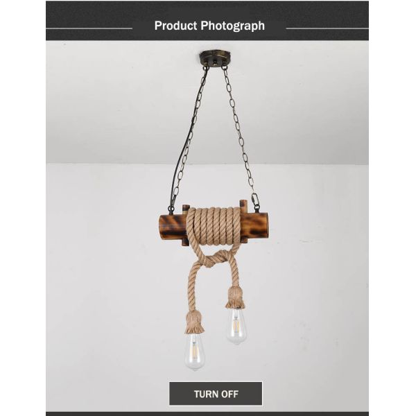 American Retro Attic Light Bamboo  Rope Chandelier(WH-VP-218)