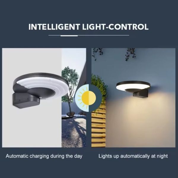 Outdoor Solar Wall Light with Motion Sensor IP65 Waterproof LED for Garden & Fence