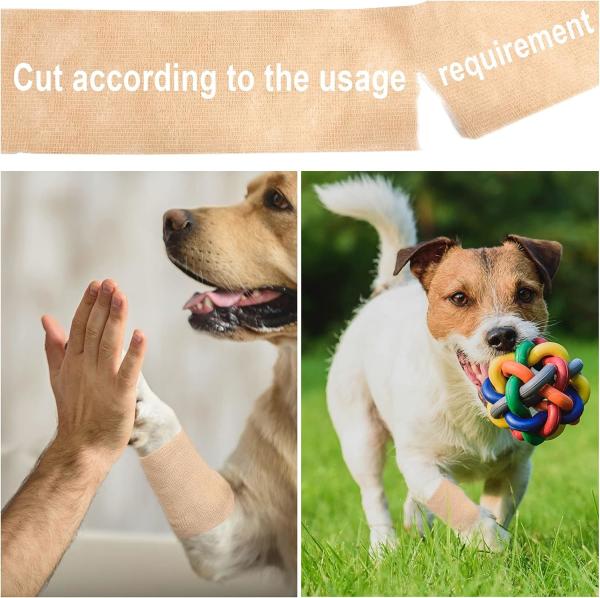 Beige-Self Adhesive Cohesive Bandage Wrap, Self Adherant Non-Woven Wrap Rolls, Atheletic Tape For Wrist, Ankle, Hand
