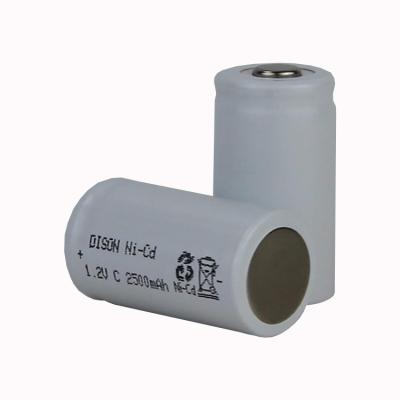 High temperature Rechargeable NI-Cd C 1.2V 2.5ah Battery Cells for emergency lightings