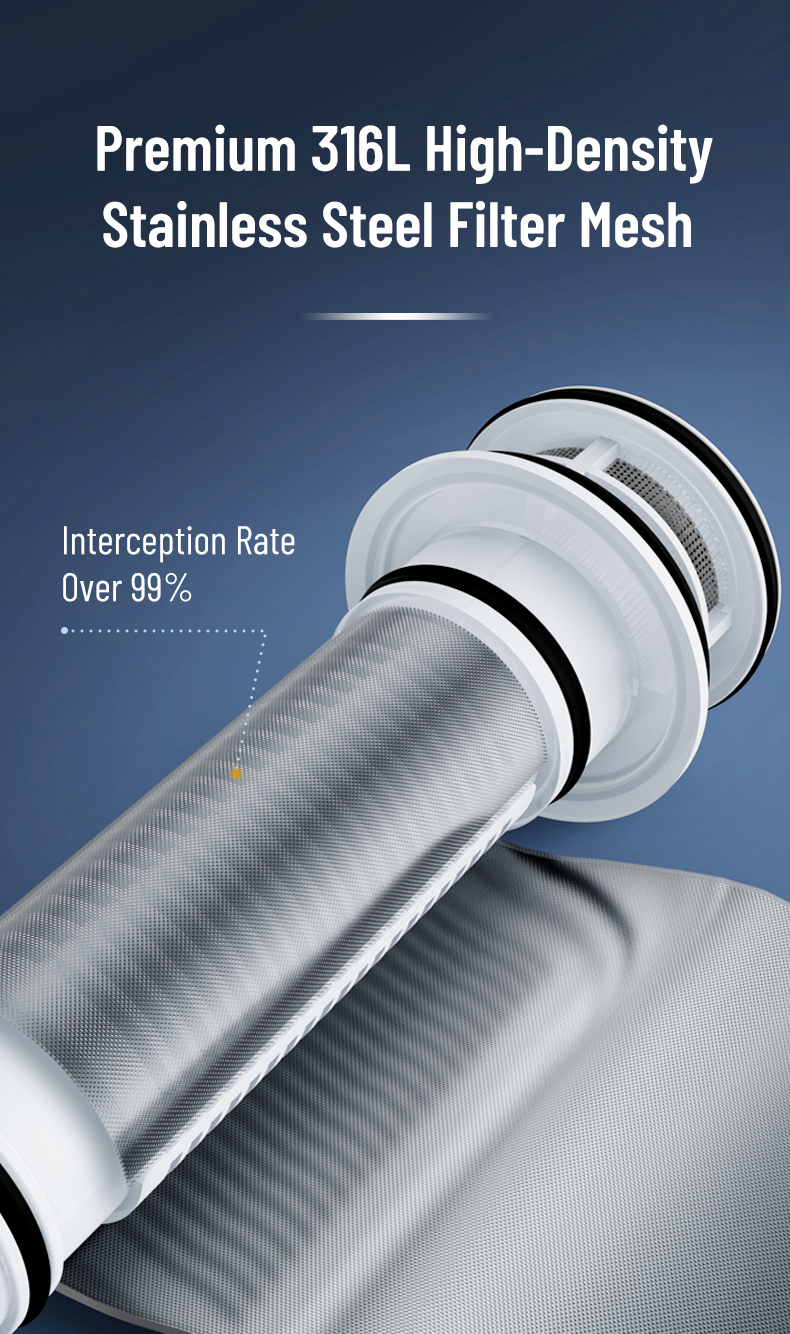 Tenth-Generation Whole-House Water Pre-Filter with 40 μm Filtration Accuracy, Water-Driven Scraping, and Reusable Mesh Filter