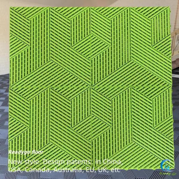Square Grey Garage Tiles Matte Plastic Interlocking Garage Floor Tiles