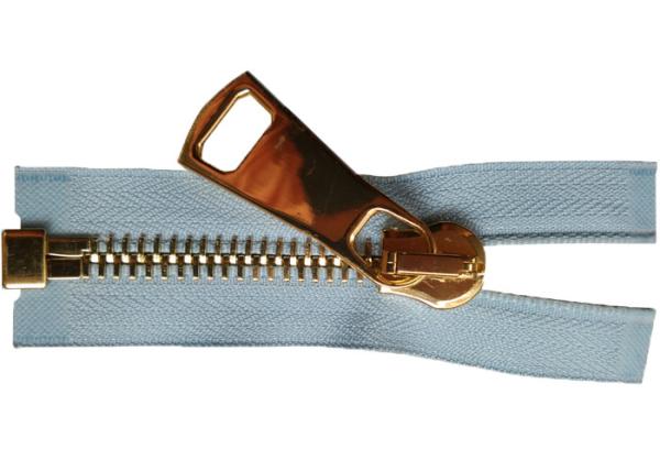 Butterfly Shape Pulls Large Metal Zippers , Golden Metal Large Industrial Zippers