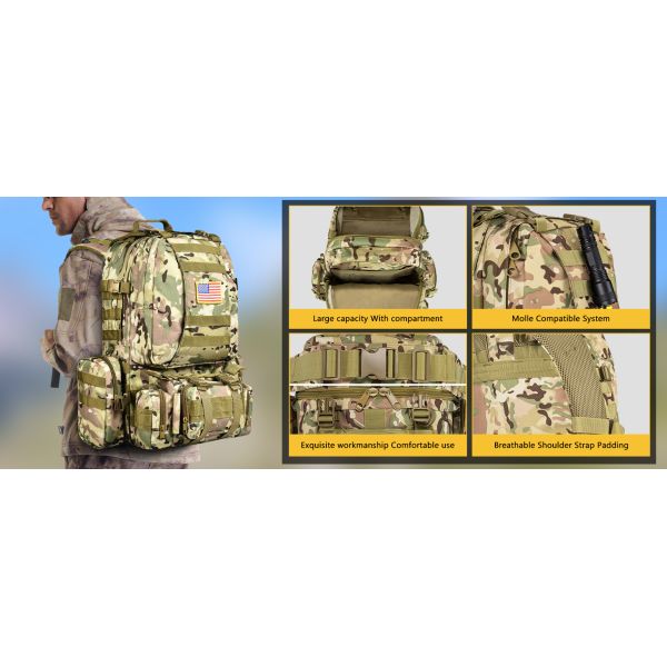 Hiking Waterproof Army Waist Rucksack, ornaments Pack Army Survival Combat Rucksack Backpack