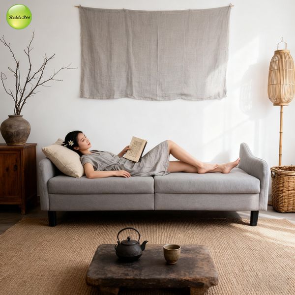 Minimalist Linen Fabric Three-Seater Living Room Sofa Convertible Sleeping Bed Saving-Space Foldable Sofa Bed For Small Apartment