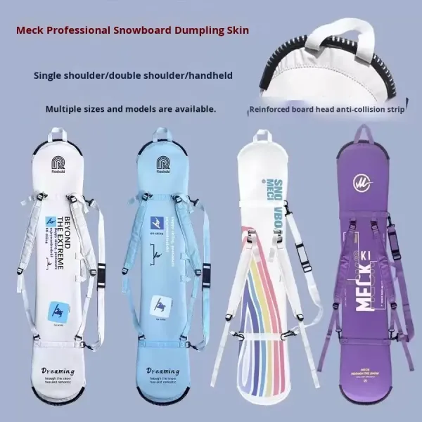 Ski Straps Custom Nylon Fabric Skiing Board Cover Double Shoulder Anti Collision Edge Blade Scratch Resistant Protective Thickened Board Bag