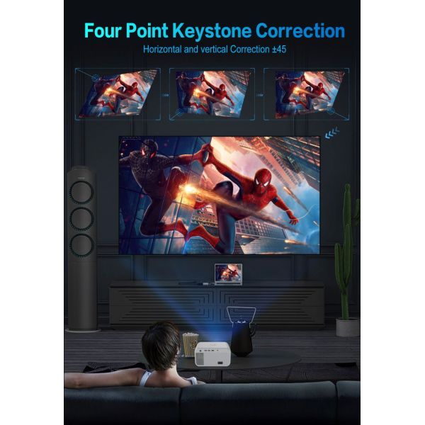 Android 9.0 Проектор T5 HD Wifi 5G Bluetooth 1080P 340x280x120 мм