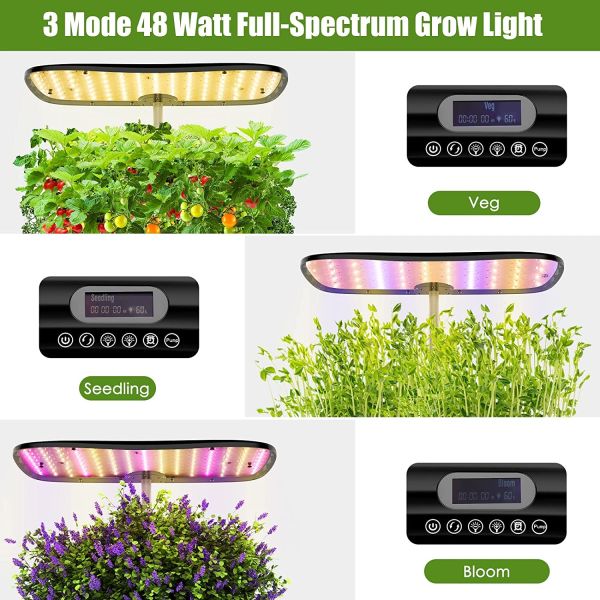 24 Watt Indoor Mini Garden Hydroponic Growing System 3 Mode 110-240VAC