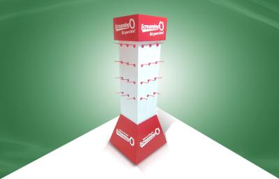 Posição vermelha recicl 100% do assoalho do suporte de exposição da posição do POP do cartão da loja